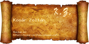 Kosár Zoltán névjegykártya