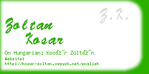 zoltan kosar business card